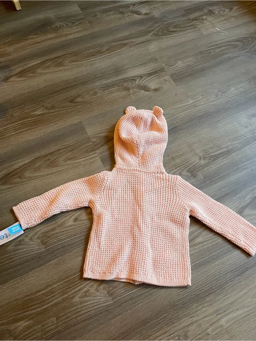 Carter's Knit Hooded Sweater Cardigan Baby Girl Bear Ear Jacket Size 12 M NEW